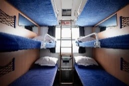 train couchette dans un train en suède
